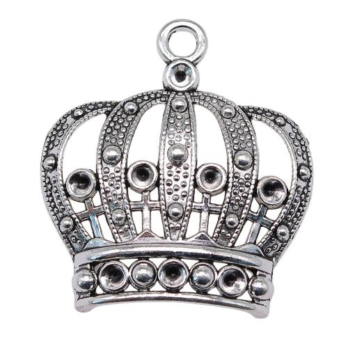 Zinc Alloy Crown Pendants, antique silver color plated, vintage & fashion jewelry & DIY & hollow [