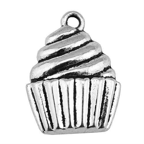 Zinc Alloy Food Pendant, Cake, antique silver color plated, vintage & fashion jewelry & DIY 