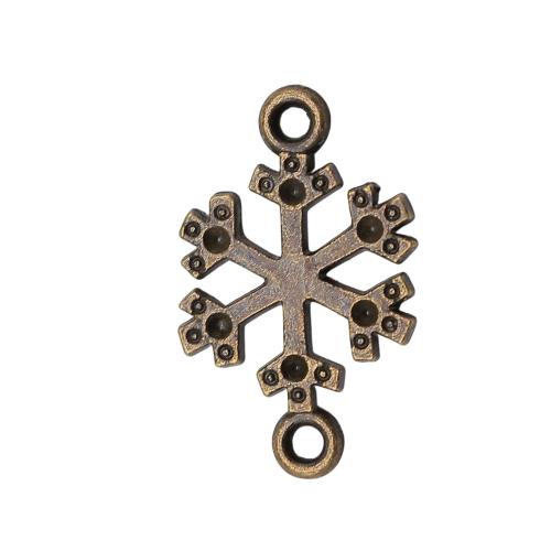 Zinc Alloy Charm Connector, Snowflake, antique bronze color plated, vintage & fashion jewelry & DIY & 1/1 loop 