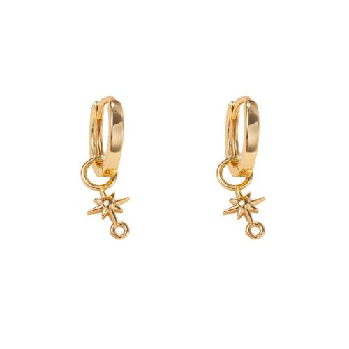 Brass Huggie Hoop Earring, fashion jewelry & for woman, gold 