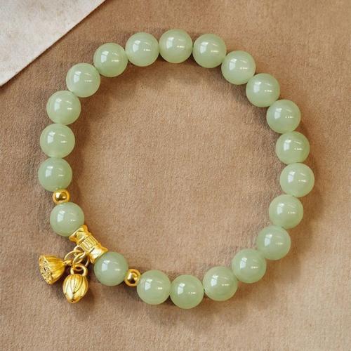 Hetian Jade Bracelet, with Zinc Alloy & for woman Approx 6-8 Inch 