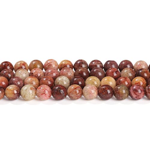 Single Gemstone Beads, Natural Stone, Round, polished, DIY deep red 