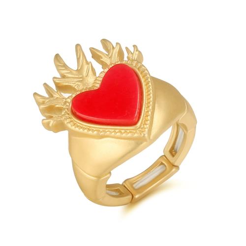 Acrylic Zinc Alloy Finger Ring, with Acrylic, fashion jewelry & for woman, golden 