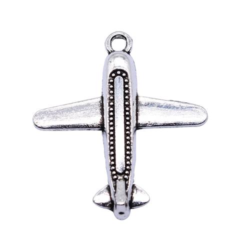 Vehicle Shaped Zinc Alloy Pendants, Airplane, antique silver color plated, vintage & fashion jewelry & DIY 