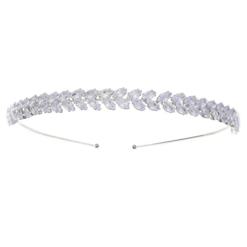 Hair Bands, Zinc Alloy, fashion jewelry & for woman & with rhinestone, silver color 