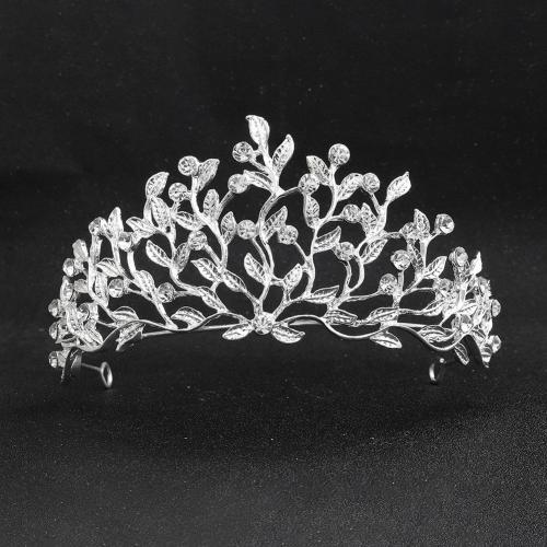 Bridal Tiaras, Zinc Alloy, fashion jewelry & for woman & with rhinestone, silver color 