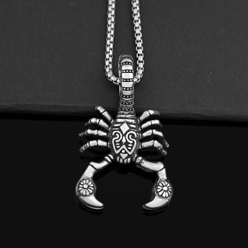 Stainless Steel Jewelry Necklace, 304 Stainless Steel, Scorpion, polished, fashion jewelry & Unisex original color Approx 60 cm 