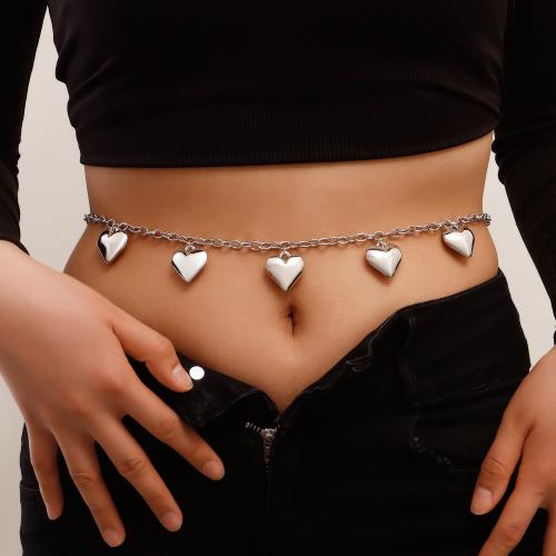 Body Chain Jewelry, Zinc Alloy, Heart, plated & for woman 