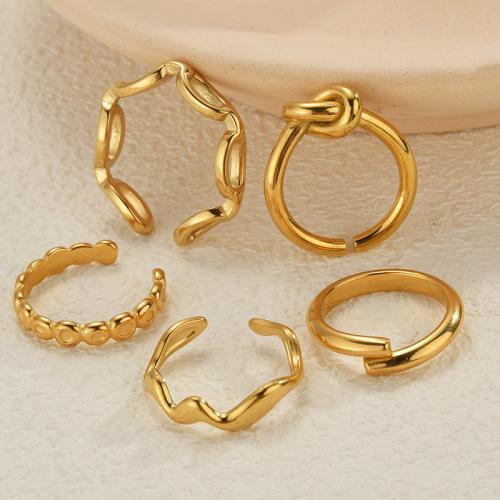 Stainless Steel Finger Ring, 304 Stainless Steel, plated, fashion jewelry golden 