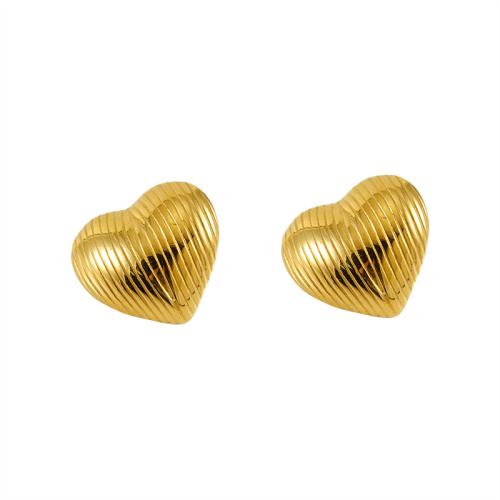 Stainless Steel Stud Earring, 304 Stainless Steel, plated & for woman, golden 