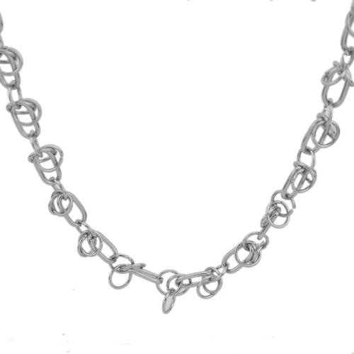 Collar de la aleación del cinc, aleación de zinc, con 5cm extender cadena, pulido, Joyería & unisexo, plateado, longitud:aproximado 55 cm, Vendido por UD