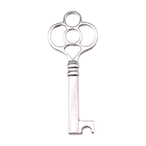 Подвеска- ключ из цинкового сплава , цинковый сплав, Ключ, плакированный цветом под старое серебро, Винтаж & ювелирные изделия моды & DIY продается PC