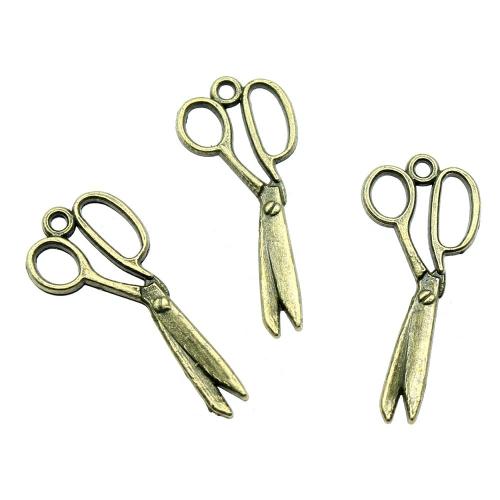 Zinc Alloy Scissors Pendants, plated, vintage & fashion jewelry & DIY 30mm 