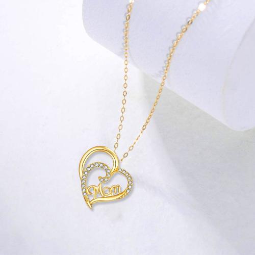 Cubic Zircon Micro Pave Brass Necklace, Heart, fashion jewelry & micro pave cubic zirconia & for woman Approx 45 cm 