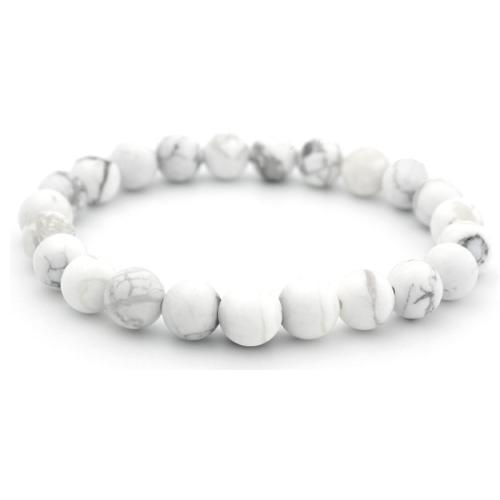 Turquoise Bracelets, Howlite, Round, fashion jewelry & Unisex white Approx 19-19.5 cm 
