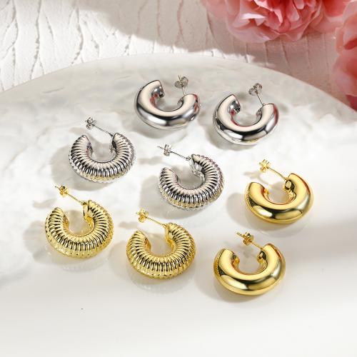 真鍮のスタッドのイヤリング, 銅, メッキ, 異なるスタイルを選択 & 女性用, 無色 売り手 ペア