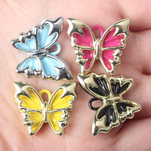 Zinc Alloy Animal Pendants, Butterfly, painted, DIY Approx 4mm 
