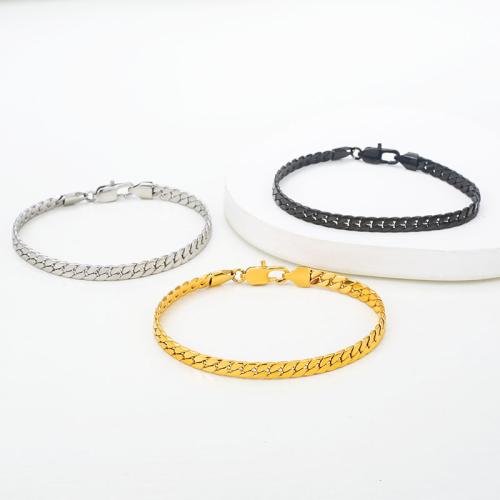 Titane bracelet en acier et bracelet, Acier titane, poli, unisexe & normes différentes pour le choix, doré, Vendu par PC