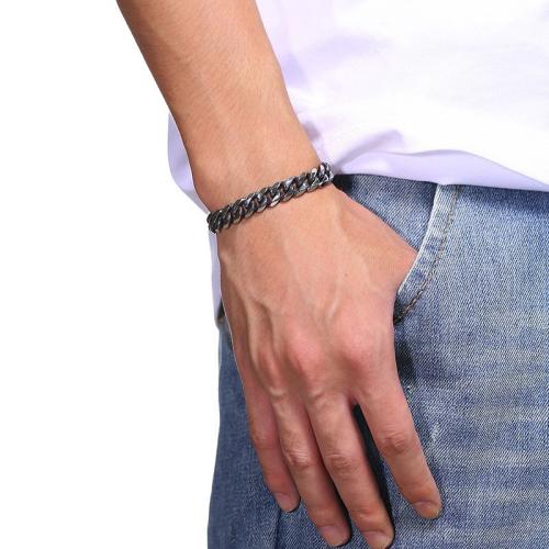 Titanium Steel Bracelet & Bangle, polished, Unisex Approx 20 cm 