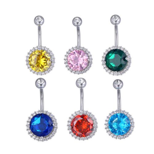 Belly Ring Jewelry, Brass, Unisex & micro pave cubic zirconia 