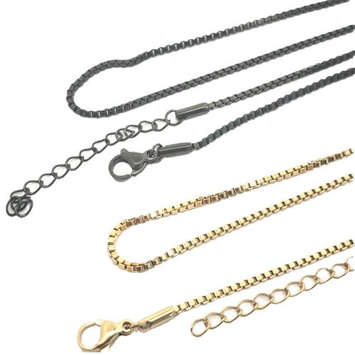 Collar de cadena de acero inoxidable, acero inoxidable 304, con 5cm extender cadena, chapado, unisexo, más colores para la opción, longitud:50 cm, Vendido por UD