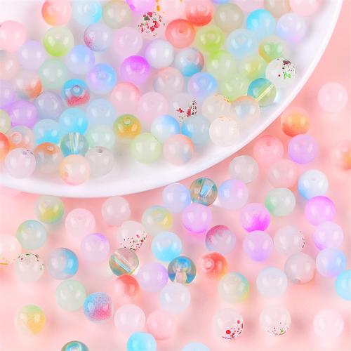 Plaqué Perles de verre, DIY, plus de couleurs à choisir, 8mm Environ 1.5mm Vendu par sac