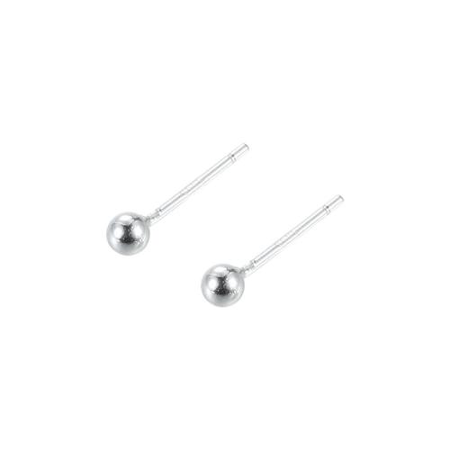 Sterling Silver Stud Earring, 925 Sterling Silver, Round & for woman, silver color 