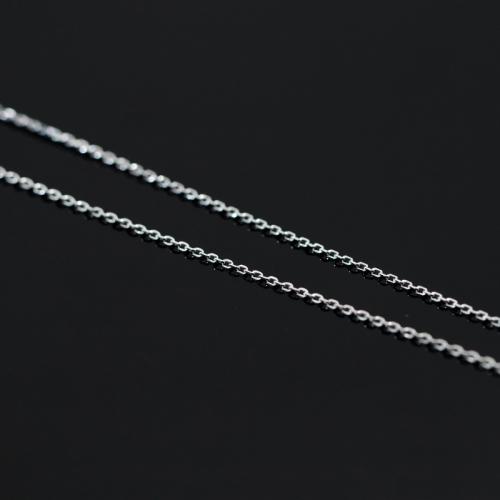 Стерлингового серебра ювелирные изделия цепь, 925 пробы, перекрестная цепь & DIY, серебряный, 1.15mm, продается м