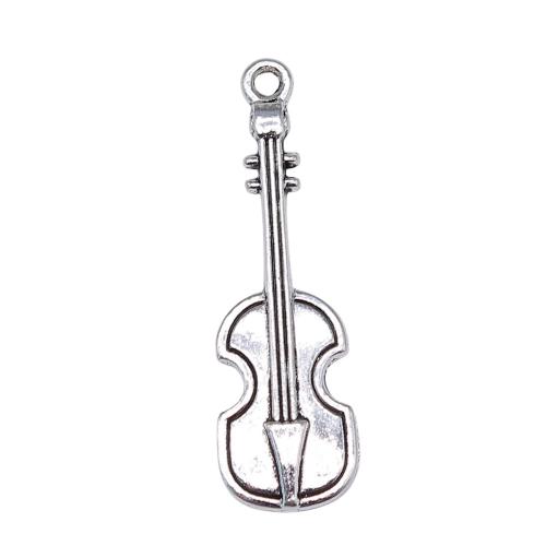 Musical Instrument Shaped Zinc Alloy Pendants, Violin, antique silver color plated, vintage & fashion jewelry & DIY 