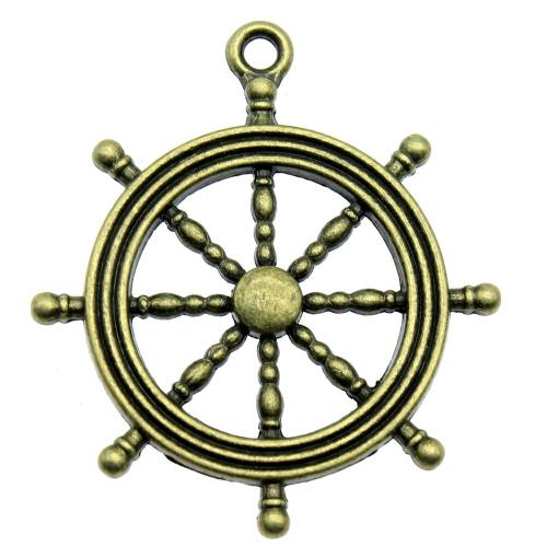 Zinc Alloy Jewelry Pendants, Ship Wheel, plated, vintage & fashion jewelry & DIY 