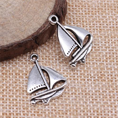 Vehicle Shaped Zinc Alloy Pendants, Sail Boat, antique silver color plated, vintage & fashion jewelry & DIY 