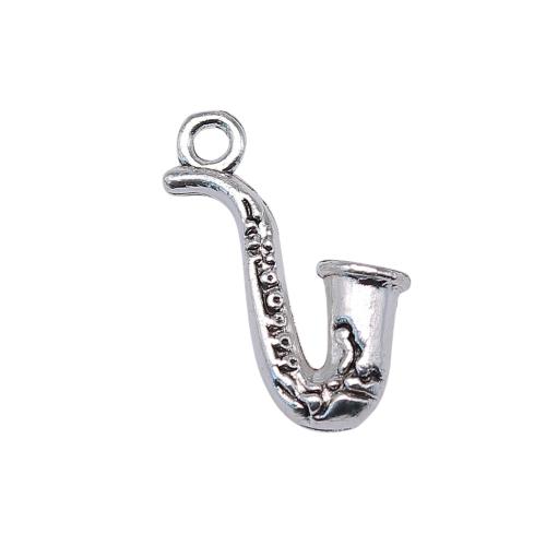 Musical Instrument Shaped Zinc Alloy Pendants, antique silver color plated, vintage & fashion jewelry & DIY 