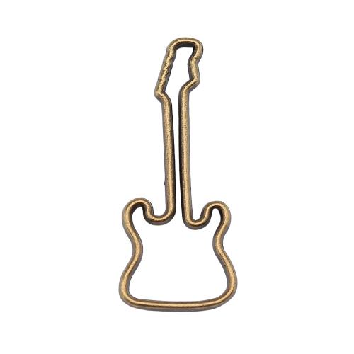 Musical Instrument Shaped Zinc Alloy Pendants, Guitar, antique bronze color plated, vintage & fashion jewelry & DIY & hollow 