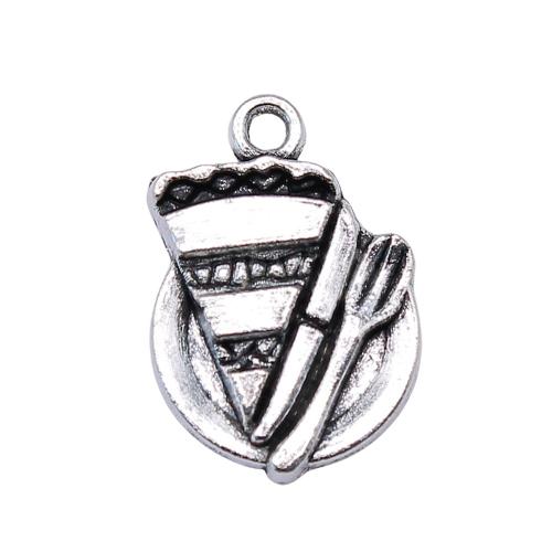 Zinc Alloy Food Pendant, Cake, antique silver color plated, vintage & fashion jewelry & DIY 