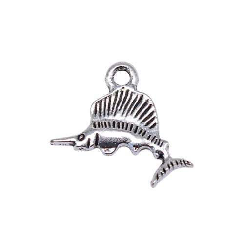 Zinc Alloy Animal Pendants, Fish, plated, vintage & fashion jewelry & DIY 