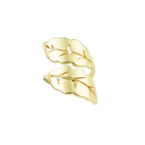 Brass Finger Ring, Leaf, high quality plated, fashion jewelry & for woman Inner Approx 16mm 