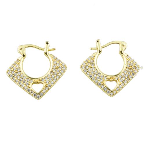 Cubic Zirconia Micro Pave Brass Earring, high quality gold color plated, fashion jewelry & micro pave cubic zirconia & for woman 