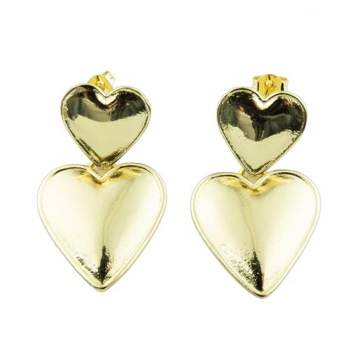 Brass Stud Earring, Heart, high quality plated, fashion jewelry & for woman [