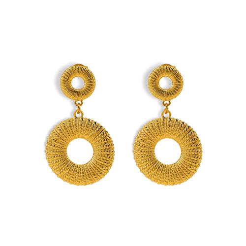 Edelstahl Tropfen Ohrring, 304 Edelstahl, 18K vergoldet, Modeschmuck & für Frau, goldfarben, 43x25mm, verkauft von Paar