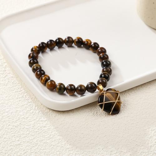 Gemstone Bracelets, Natural Stone, with Zinc Alloy, Heart, fashion jewelry & for woman Approx 19-19.5 cm 