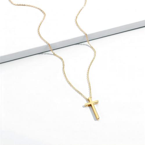 Edelstahl Schmuck Halskette, 304 Edelstahl, Kreuz, plattiert, Modeschmuck, keine, verkauft von PC