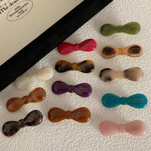 Alligator Hair Clip, Acetate, with Zinc Alloy, Bowknot, handmade, for woman 