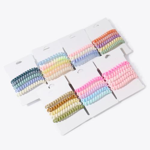 Phone Wire Hair Elastic, Plastic, for woman, mixed colors 