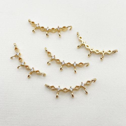 Hair Stick Findings, Brass, plated, DIY & micro pave cubic zirconia, golden 