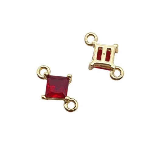 Cubic Zirconia Brass Connector, plated, DIY & micro pave cubic zirconia 