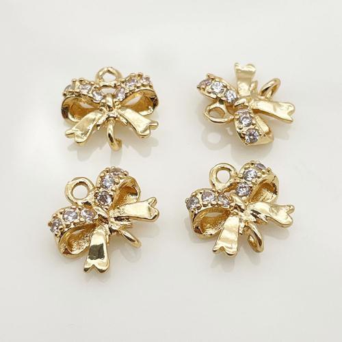 Hair Band Findings, Brass, Bowknot, plated, DIY & micro pave cubic zirconia 