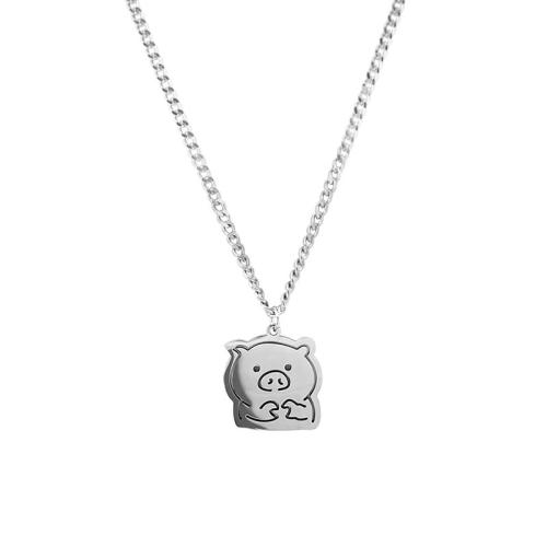 Titanium Steel Jewelry Necklace, polished, cute & Unisex, original color cm 