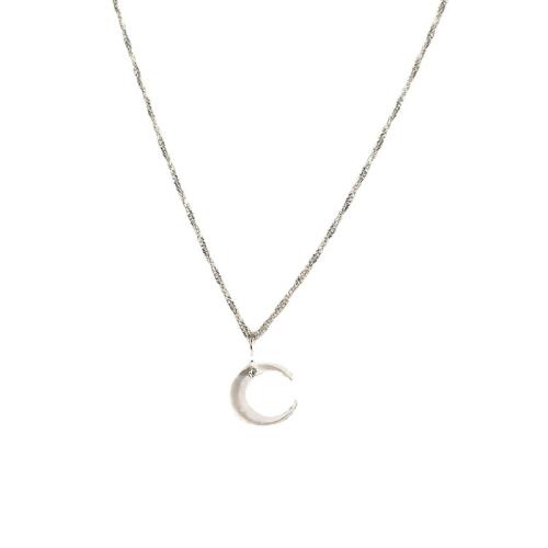 Ожерелье ручной латунные, Латунь, с Ракушка, с 5cm наполнитель цепи, ювелирные изделия моды & Женский, серебряный, длина:Приблизительно 40 см, продается PC