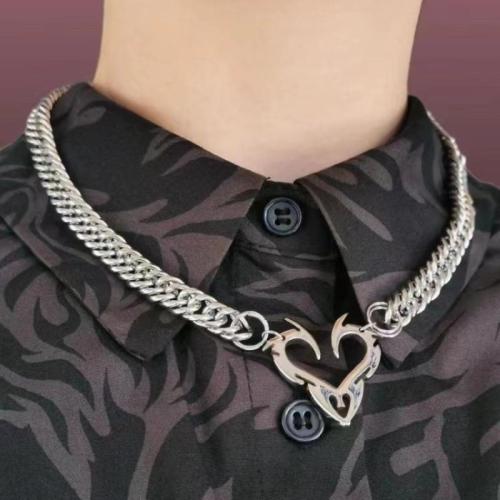 Titanium Steel Jewelry Necklace, polished, fashion jewelry & for man, original color Approx 45 cm 