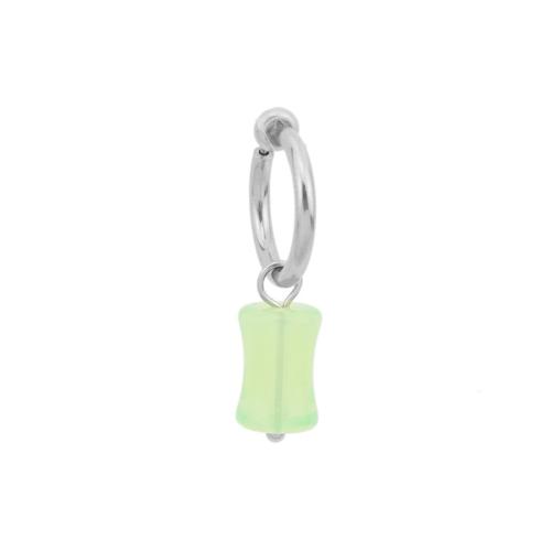 Stainless Steel Drop Earring, 304 Stainless Steel, with Plastic, polished, fashion jewelry & for woman, green, 30.9mm 